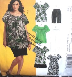 5863 MCCALLS CUTE SS TOP,  DRESS BUBBLE OR NOT, SHORTS, CAPRI PATTERN 18W-24W NEW